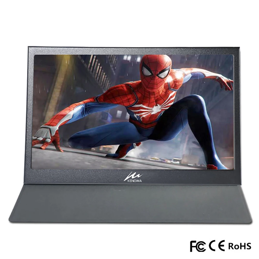 

15.6 Inch 1080P HD IPS Portable Monitor USB Power(5V) 2 Mini HDMI Input for Raspberry Pi 3 B 2B Touch screen with Leather Case