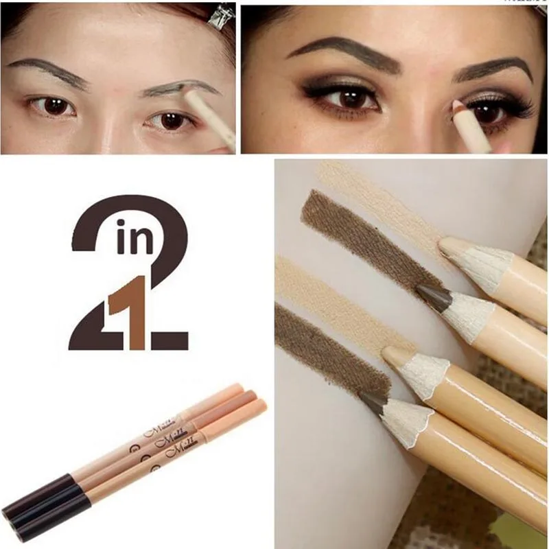 

Professional 2 in 1 Double-end Make Up Waterproof Eyebrow Pen + Foundation Base Contour Makeup Face Concealer Pencil