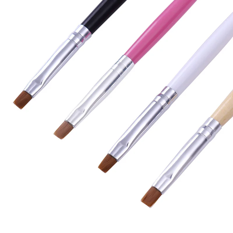 Nail Brush Pen Drawing Painting Flower Black Pink Handle Nail Powder Dust Clean Brush for UV Gel Polish Nail Art Tool