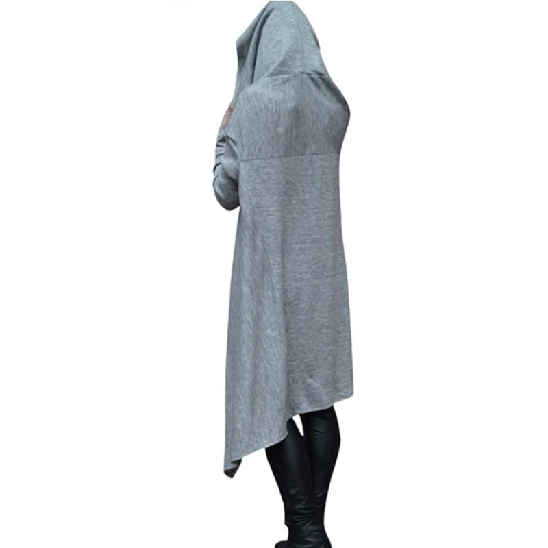 New autumn European and American irregularly colored long coat hooded windbreaker New autumn European and American irregularly colored long coat hooded windbreaker