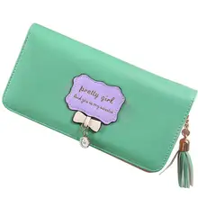 Neue ankunft Frauen Lady Lange Geldbörse Weiblichen Candy Farbe Bogen Leder Carteira Feminina für Münze Karte Handtasche