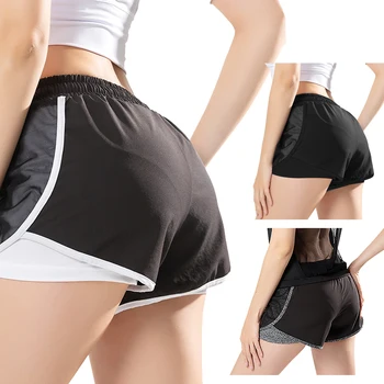 

Quick Dry Shorts Women Running Sports Shorts Workout Sport Jogging Short Stretch Mesh Double Layer with Pockets