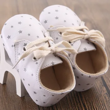 

Cheap Star Patten aby Sneaker Shoes Soft Bottom Lace Up Boy Girl Sports Shoes Infant Newborn First Walker Shoes for Bebe