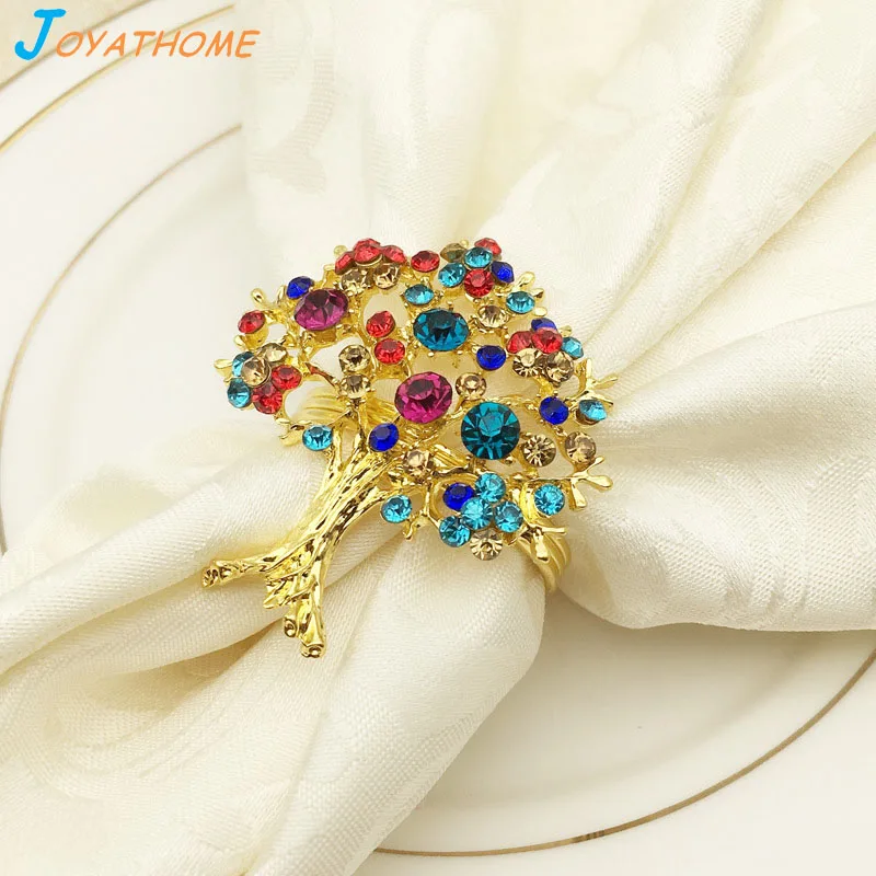 

Joyathome Colorful Diamond Tree Napkin Buckle Napkin Ring Gold Napkin Rings Farfalle Decorative per Bomboniere Ring Napkins