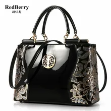 2016 Bolsos de Hombro de Crossbody Nuevo Cuero de Patente de la Manera Bolso de Las Mujeres Messager Bolso de Lujo de Las Señoras Negro Totalizador Famoso Moda