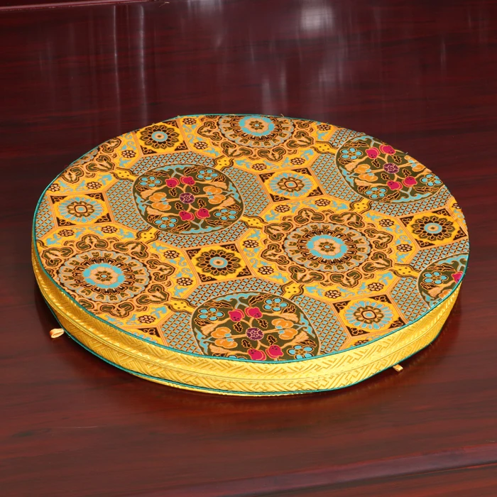 Luxury Floral Thick Seat Cushion Round Sofa Mat High End Chinese Mulberry Silk Chair Cushions Home Decor Seat Pad