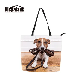 

Dispalang Cute Bulldog Printing Shoulder Bag for Women Designer Ladies Casual School Bags Polyester Large Beach Shopping Pouch