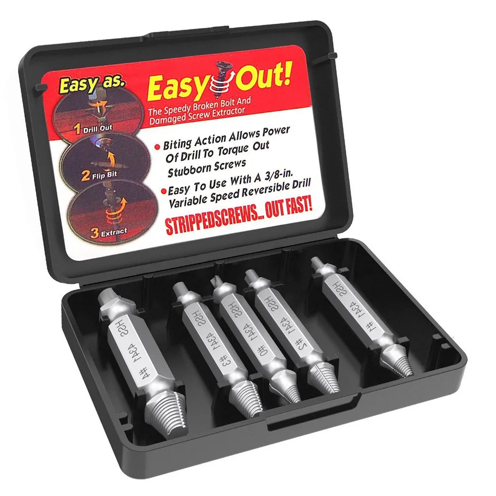 

5 Pcs/Set Vastar Damaged Screw Extractor Drill Bits Guide Set Broken Speed Out Easy out Bolt Stud Stripped Screw Remover Tool