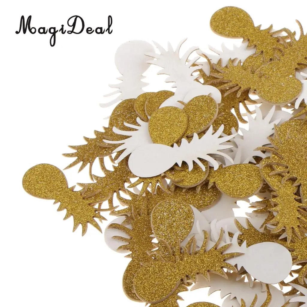 MagiDeal Glitter Pineapple Table Confetti Sprinkles Scatters Tropical Luau Beach Party Decorations Photo Prop