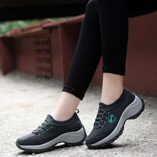 SWYIVY 42, женские спортивные кроссовки на платформе, новинка, обувь для танцев на танкетке, Прогулочные кроссовки, Lose Weigth, осень, черные спортивные