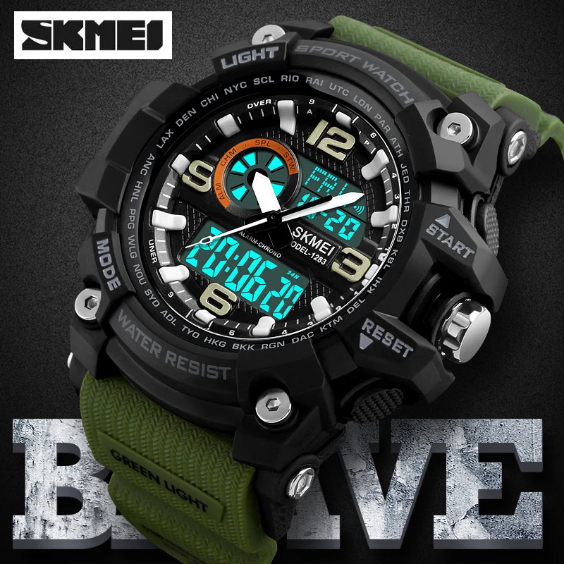 

SKMEI Luxury Military Sports Watches Dual Display Digital Quartz Watch Men Waterproof Multifunction Men's Watches