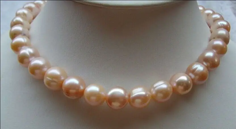 

FREE SHIPPING>>>@@ > N1458 NATURAL SOUTH SEA GENUINE PINK PEARL NECKLACE
