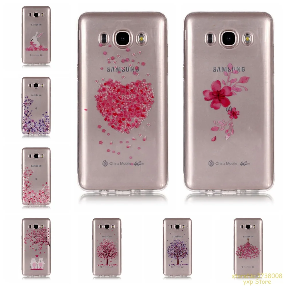 

Flower series simple style painting Soft Silicone TPU phone case For Samsung J5 2016 J510 cover etui kryt fundas husa tok caso