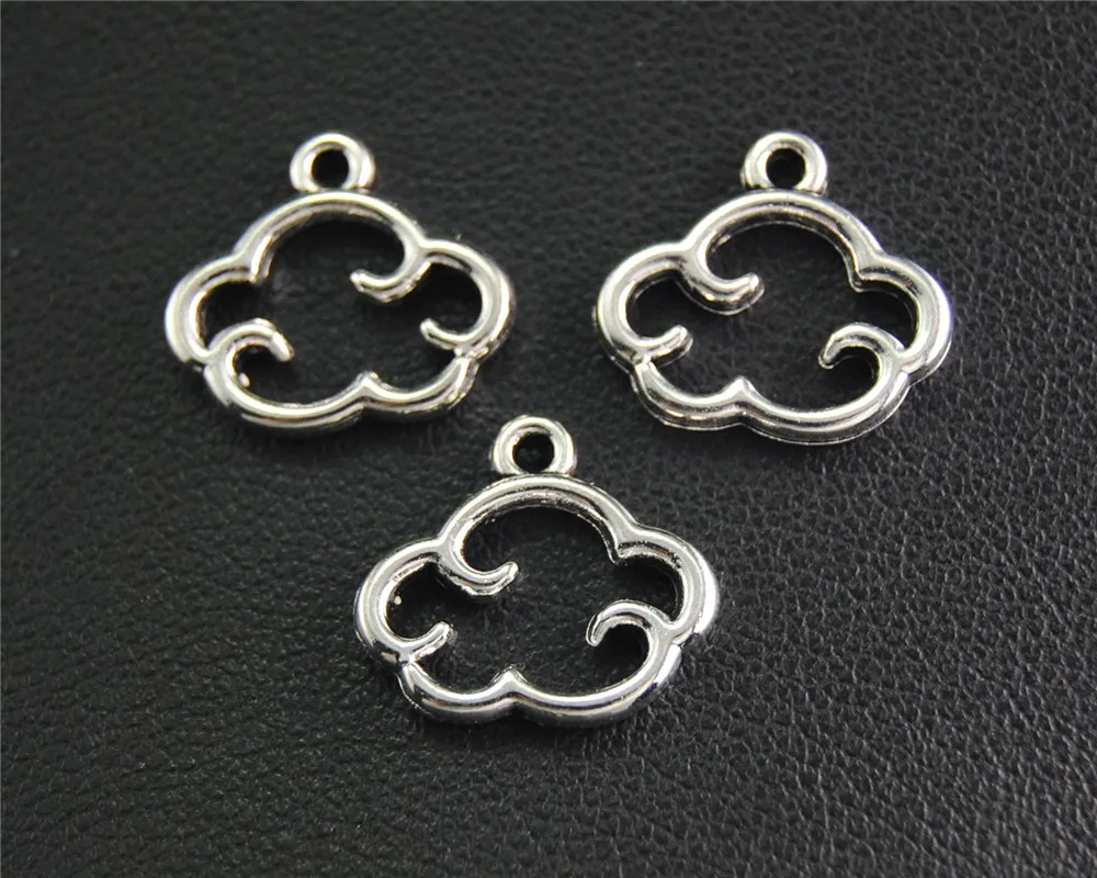 cloud 15x13mm 50 шт., антикварные подвески из серебристого цвета солнце и облака Шарм Подвески ручной работы ювелирных изделий A2050/A2051 - Окраска металла: cloud 15x13mm
