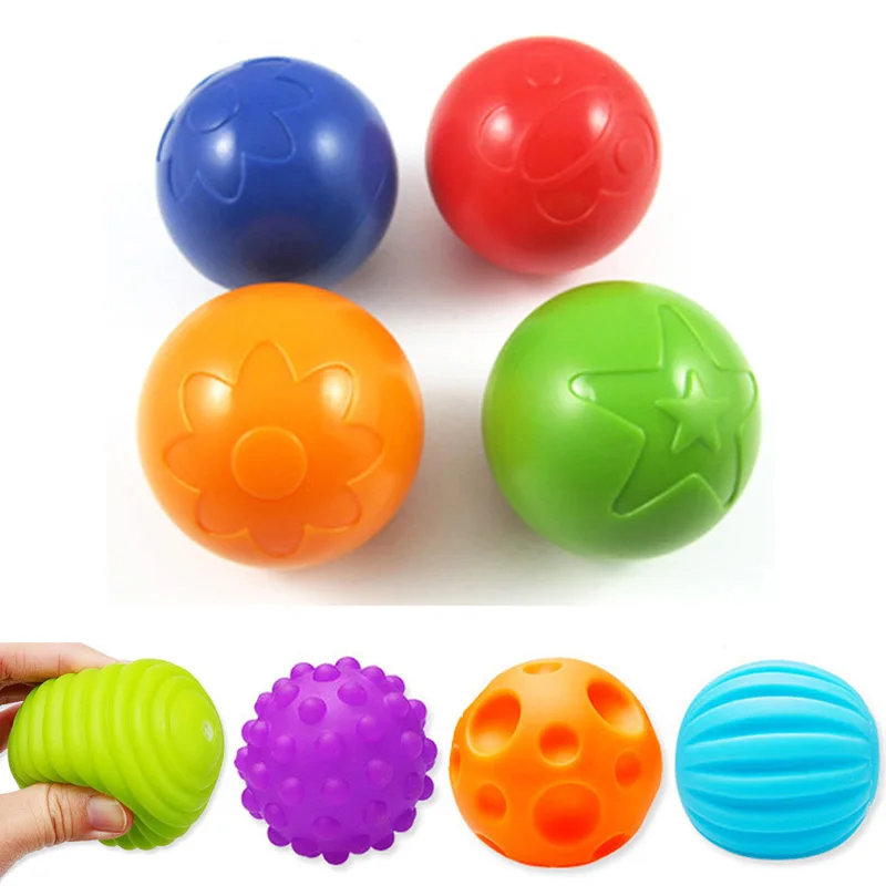 New baby toy! 4pcs/set colorful bath toys Baby senses developing soft