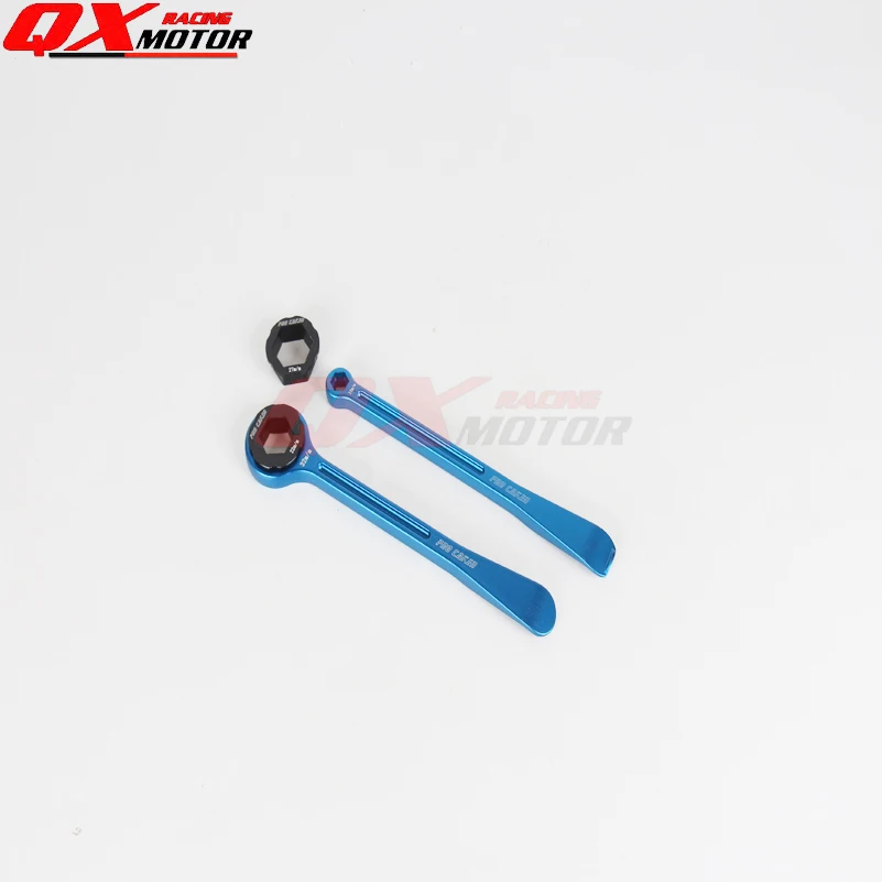 

Blue Tyre Iron Set Spanner Ring set With Hex Wrench Head 10/13/22/27/32mm for European bike Free shipping