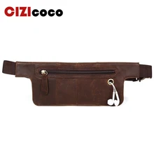 Натуральная кожа поясная сумка Мужская поясная сумка забавная сумка на пояс Мужская цепочка поясная сумка для телефона Сумка Bolso