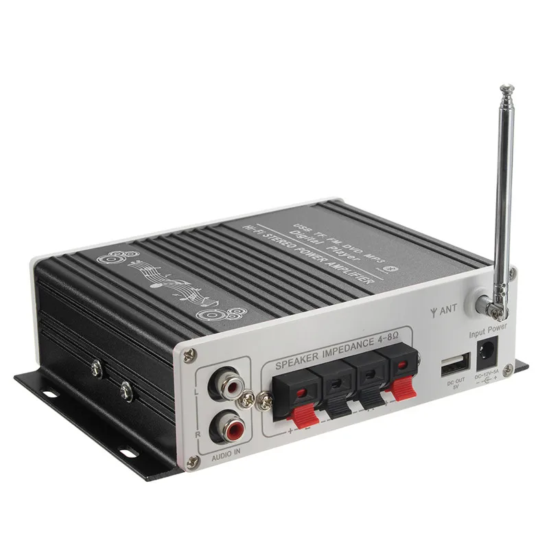 2CH 20W Power Bluetooth HiFi Stereo AMP Amplifier Bass Booster For Car Home MP3in Amplifier