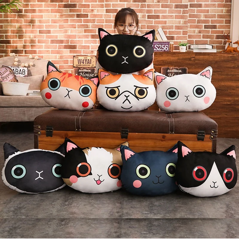 cat plush pillow