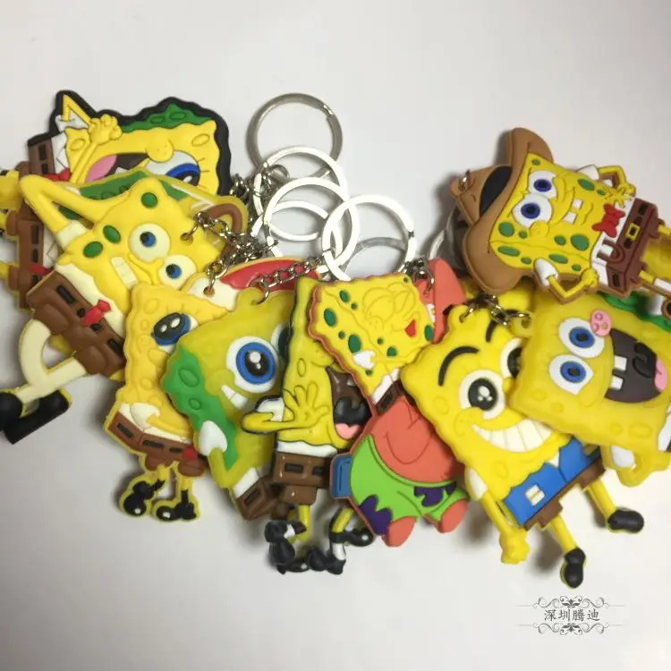 Губка Боб Стиль Мода Аниме-брелок для ключей ПВХ Рисунок брелок милые игрушки брелок подарок на день рождения унисекс Новинка