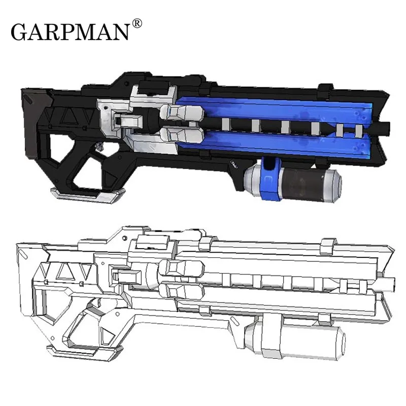 

1:1 Watchman Pioneer 76 Soldiers Pulse Rifle 3D Paper Model Cannot Launch Papercraft Handmade Toy