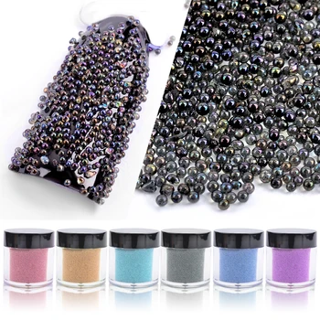 

10g/box Clear AB Chameleon Nail Caviar Micro Beads Ball 0.6-0.8mm Nail Rhinestone DIY Nail Art Accessories Decorations