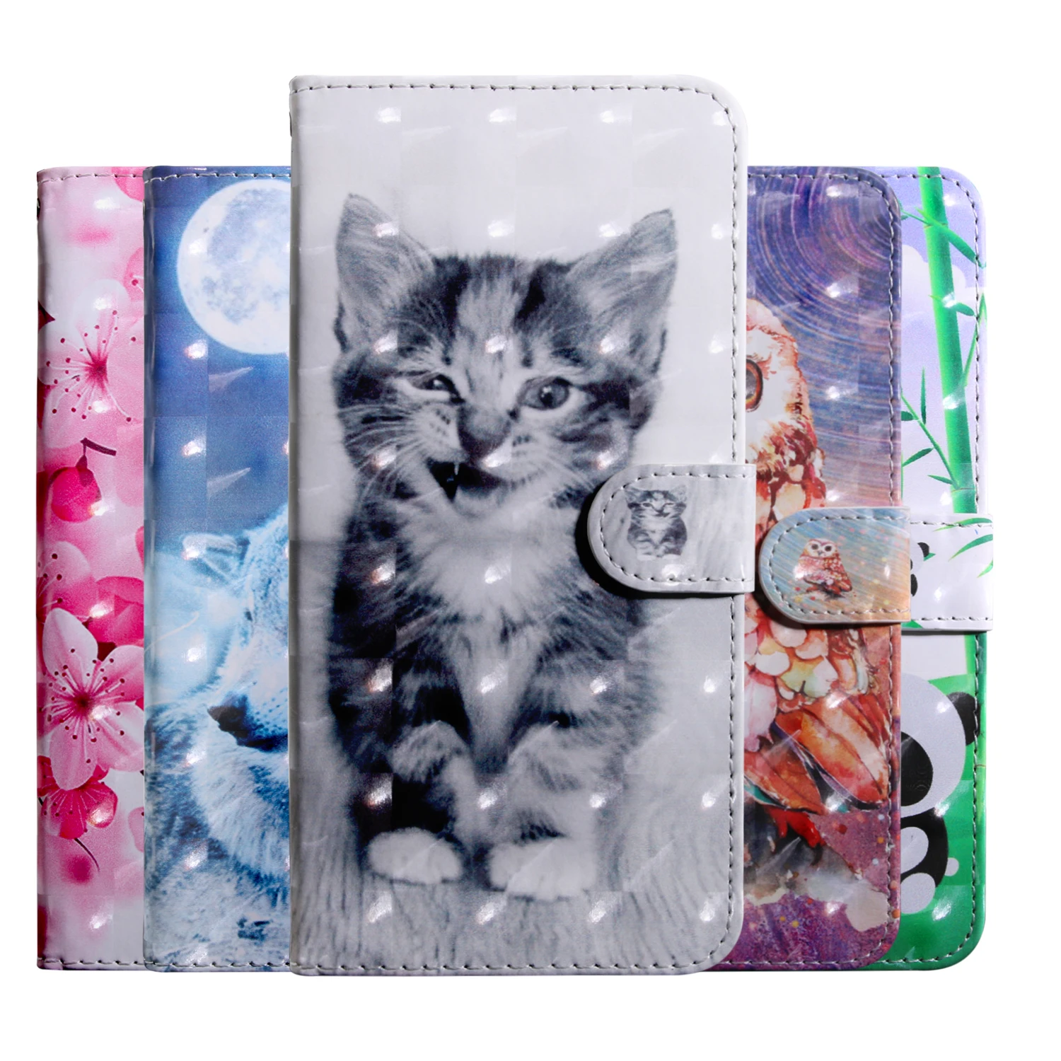 

For Samsung Galaxy A8 2018 Case 3D Painting Flip Case For Samsung Galaxy A9 2018 Cover PU Wallet Leather Case Protective Cover