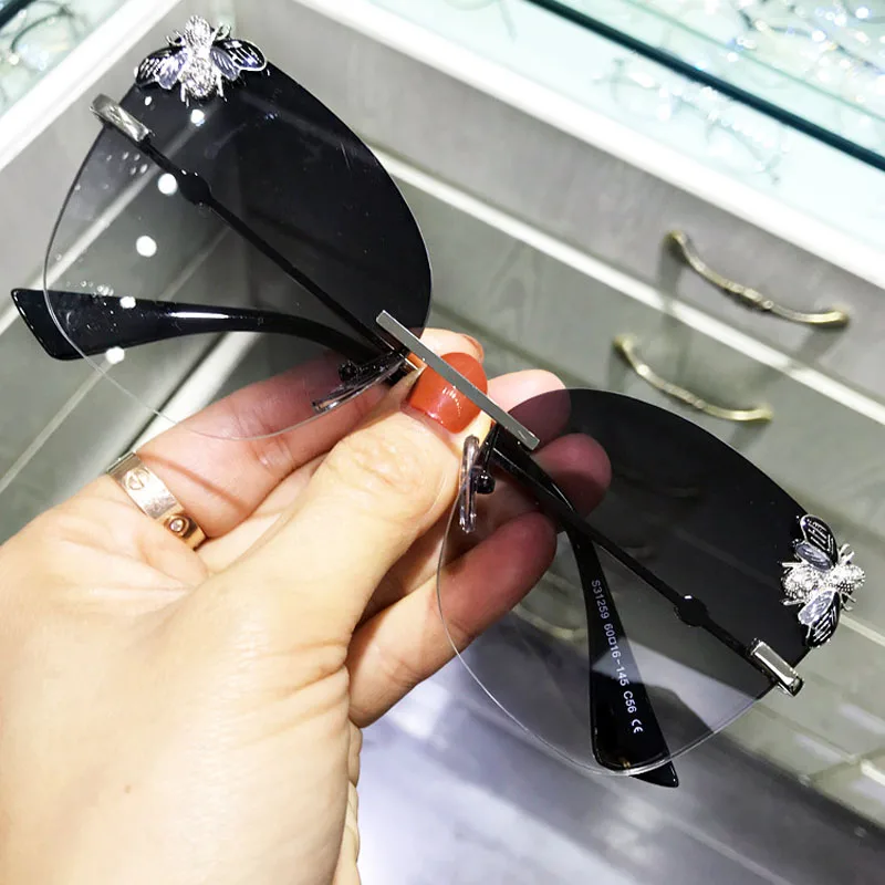 PAWXFB 2019 New Rimless Gradient Sunglasses Women Retro Summer Sun Glasses Female Vintage Shades UV400 PAWXFB 2019 New Rimless Gradient Sunglasses Women Retro Summer Sun Glasses Female Vintage Shades UV400