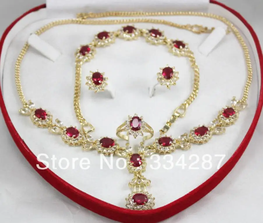 

New Listed !Free Shipping CZ Crystal Ring Bracelet Earring Necklace Jewelry Set