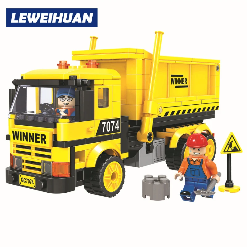 

LEWEIHUAN 269PCS Engineering Dump Truck Building Blocks Compatible Legoe Block Educational DIY Bricks Toys For Children Boy Gift
