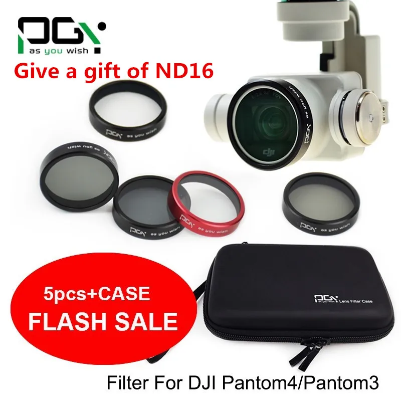 PGY DJI phantom 4 3 Professional accessories lens filter 6pcs(Bag&ND4&ND8&MCUV&CPL&cover) Gimbal Camera Quadcopter drone part