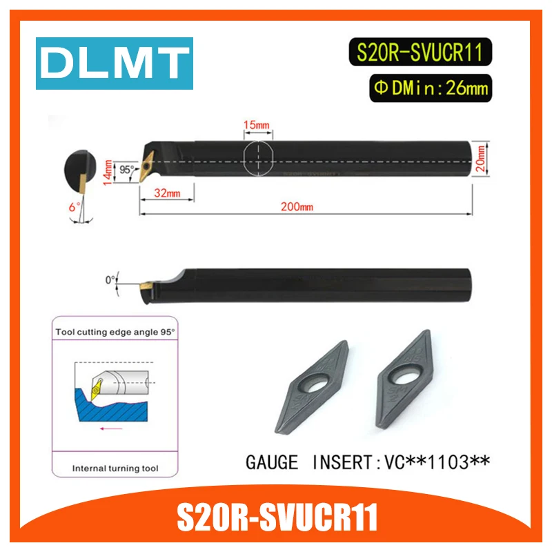S20R SVUCR11 95 Degrees Internal Turning Tool Holder For VCMT110304