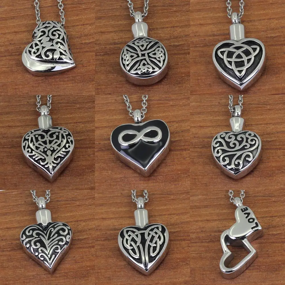 

Clearance Sales 24 styles Stainless Steel Memorial jewelry Cremation ash Urn Pendant Necklace for women P07