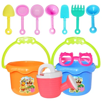 

Hot 9pcs/set Funny Kids Sand Pit Summer Beach Bucket Toys Seaside Games Play Toys For Children Gift Water Bath Plastic Toy Set