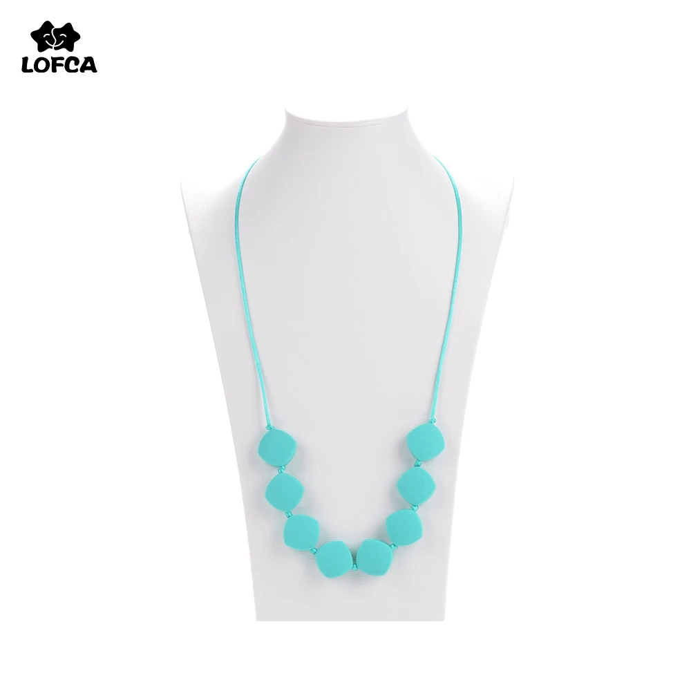 

Fashion Jewelry Silicone Necklace BPA Free Silicone Teething Necklace Beads For Baby Women Soft Chew Toys