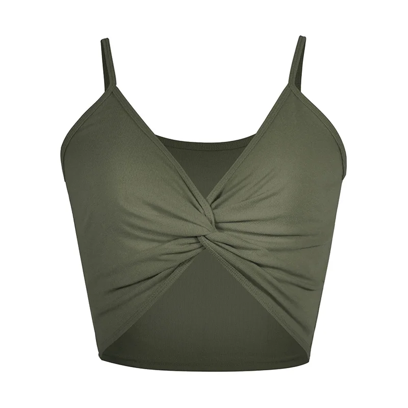 Versear Women Sexy Camis Vest Summer Cropped Top Twist Bow Crop Top Slim Deep V Neck Backless Vest female tunics Streetwear