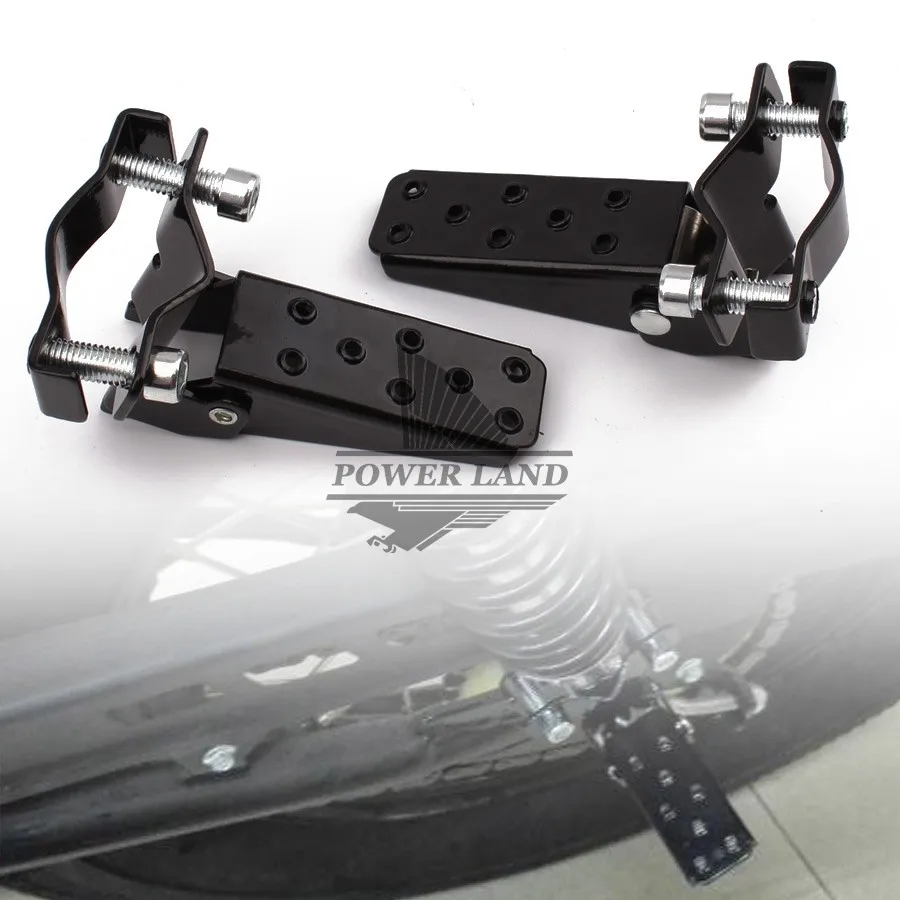 Black Aluminum Motorcycle Passenger Foot Peg Rear Pedal 25 28mm