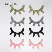 2pcs 3D Sleepy Eyes Wooden Ornament Black DIY Cute Eyelash Closed Eye Baby Room Wall Decoration Sticker Wood ornaments Kids Gift