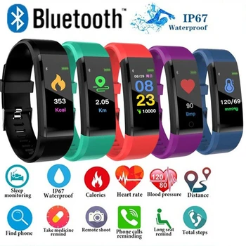 

D115 Plus Smart Bracelet Waterproof Watch Blood Pressure Monitoring Heart Rate Monitoring Smart Wristband Fitness Band