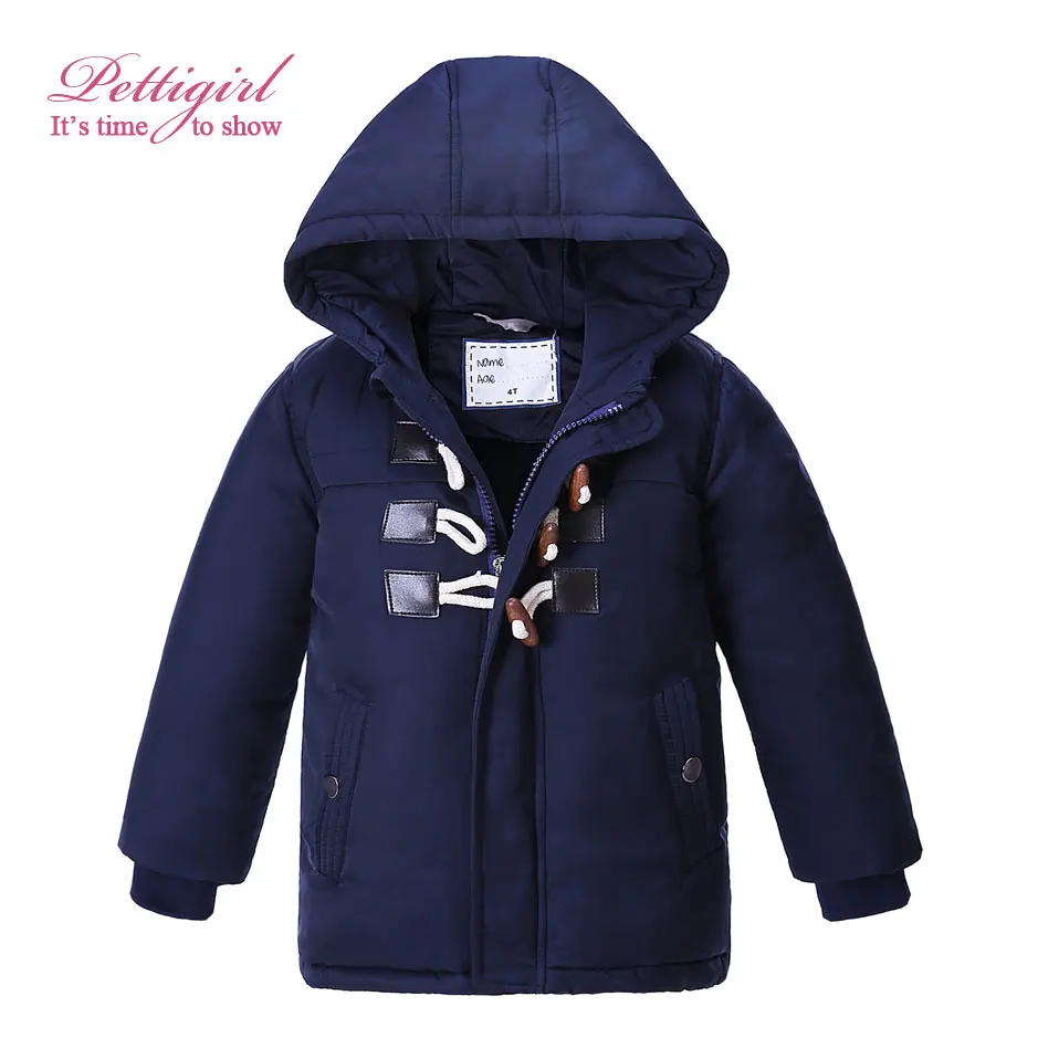 Pettigirl Newest Jumsuit Blue Kids Winter Down Jacket With Fleece Boys