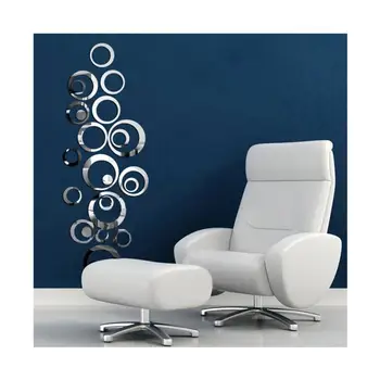 Home Decor Circles Mirror Style Removable Decal Vinyl Art Wall Sticker Home Decor wall sticker Home Deco mirror JU26