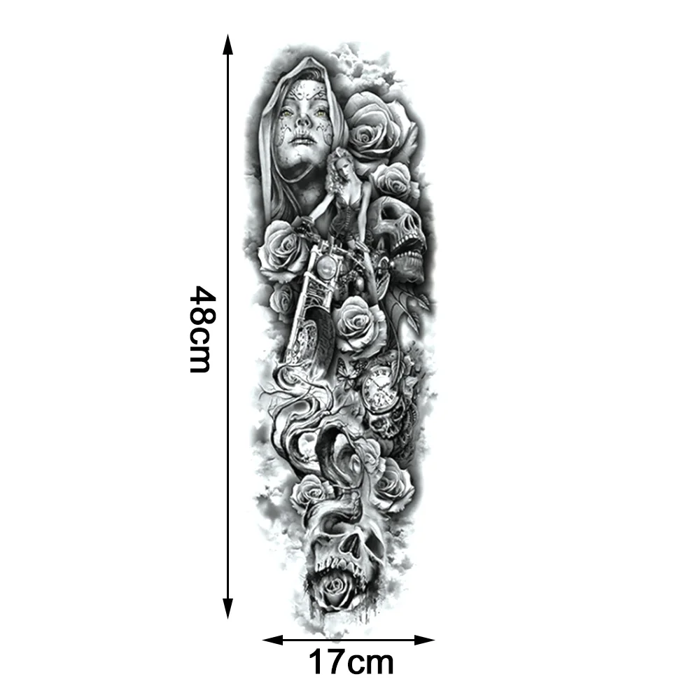 1 шт., водостойкая временная татуировка, наклейка для женщин, поддельные тату, унисекс, часы, Покемон, лотос, дерево, роза, на всю руку, краски для детского тела