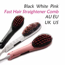 Professional Straightening Irons Iron Comb Straight Hair Iron LCD Electric Brush Hair Straightener Combs Brush Styling tool