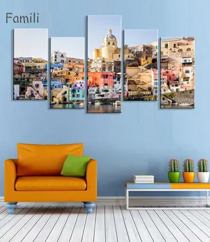 

5pcs Living room bedroom home wall decoration fabric poster city lake mountains misurina lake auronzo di cadore veneto italy