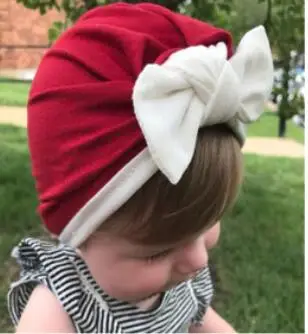 Новая весенняя детская шапка для девочек, тюрбан с бантом для новорожденных, реквизит для фотографий, шапка для малышей, хлопковая мягкая Кепка шляпа