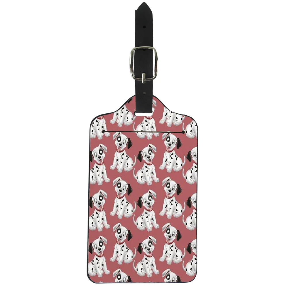 

Dalmatian Lover Red Luggage Tag Women Dogs Design Pu Leather Id Card Case Travel Straps Suitcase Accessories Protective Bags