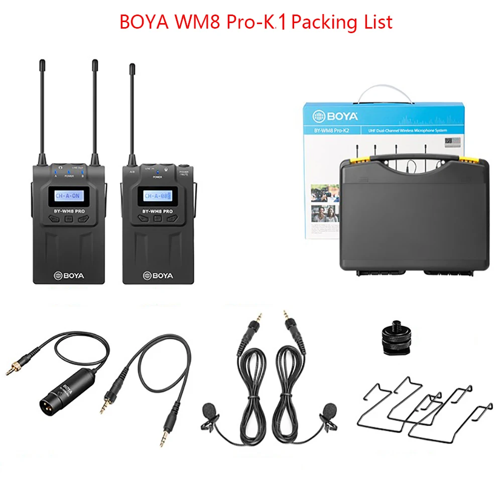 BOYA BY-WM6/BY-WM5/BY-WM8 UHF Беспроводная микрофонная система всенаправленный петличный микрофон для ENG EFP DV CAMEAR DSLR
