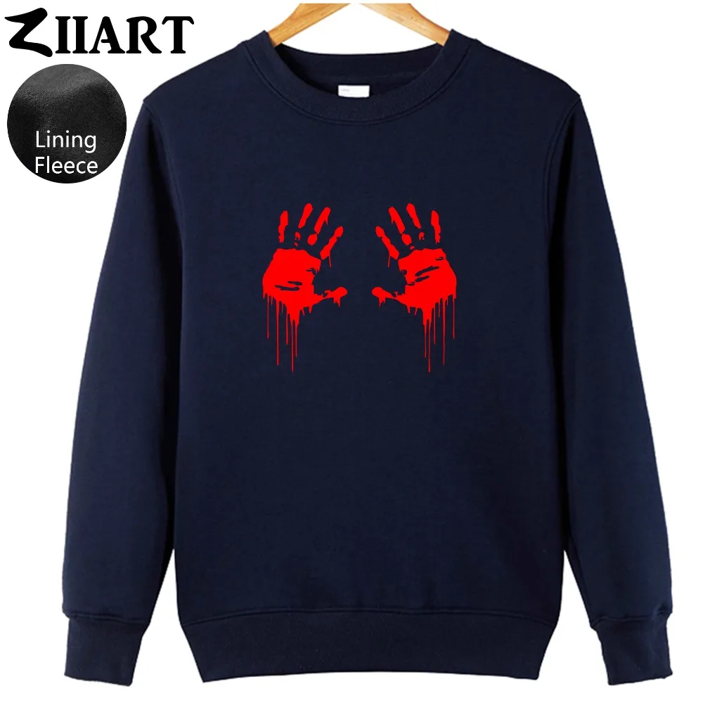 Флисовый свитшот с принтом Walking Dead Zombie и Bloody Hands для мальчиков одежда пары