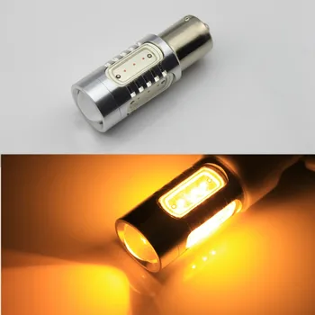 

2x LED Bau15s 581 PY21W 7.5W 5 SMD Car Front Rear Turn Signal Bulb/Tail Light/Parking Lighting Yellow/Amber 12V