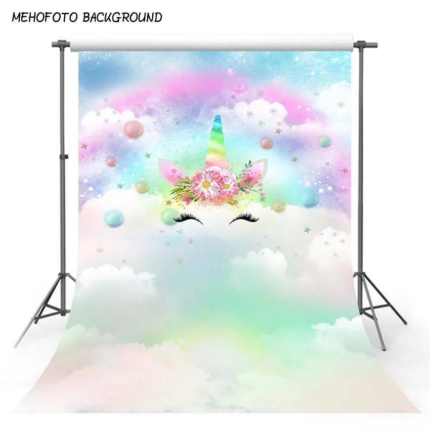 

Photography backdrop Unicorn Party Rainbow Star Decor Birthday baby shower Photo Background Custom Backdrop photo Studio